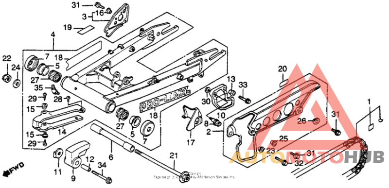 Swingarm + chain case