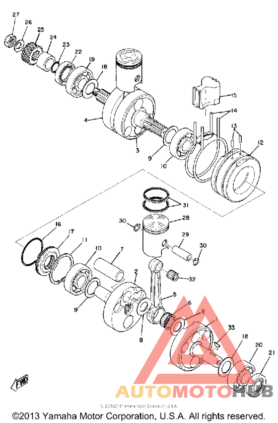 Коленвал и поршни