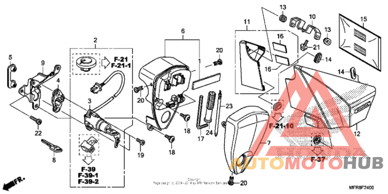 Side cover + tools + combination switch