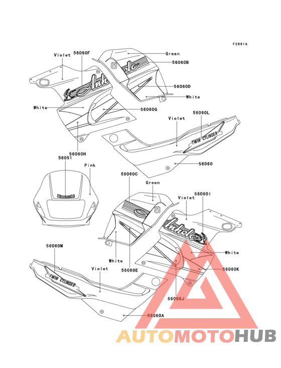 Decals(white/green)(kle250-a3/a5)