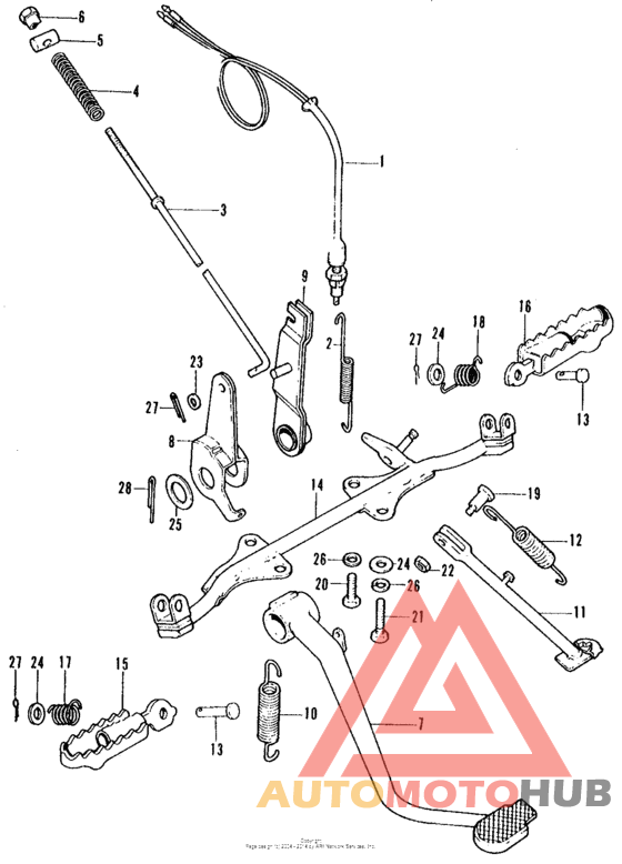 Brake pedal + side stand + step