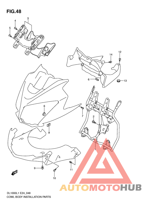 Cowl body installation parts
