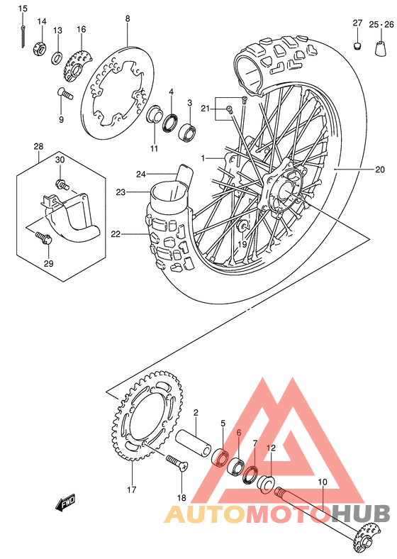 Rear wheel complete assy