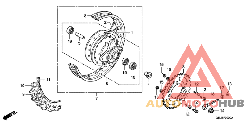 Rear wheel complete assy