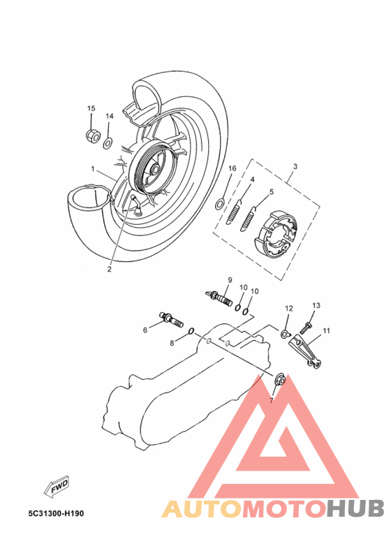 Rear wheel complete assy
