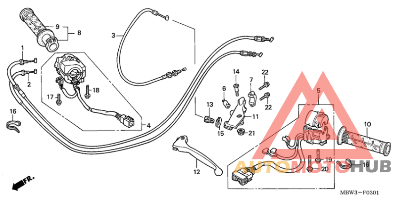 Handle lever/switch/cable