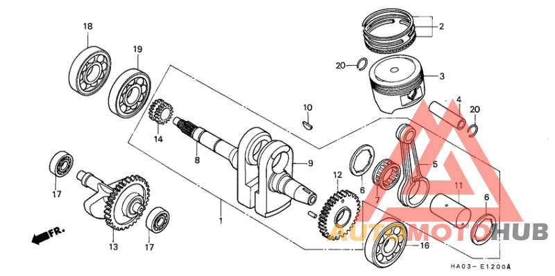 Camshaft/piston