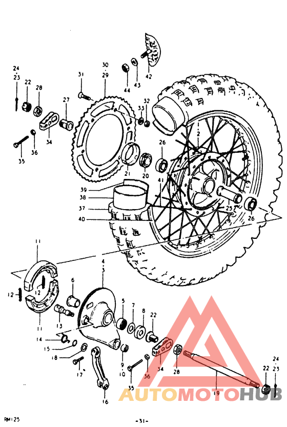 Rear wheel complete assy