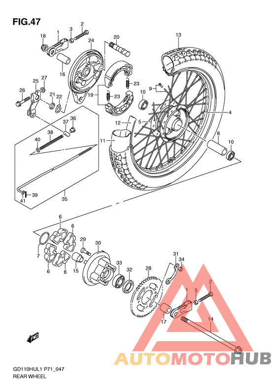 Rear wheel complete assy