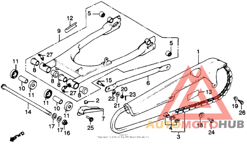 Swingarm + chain case
