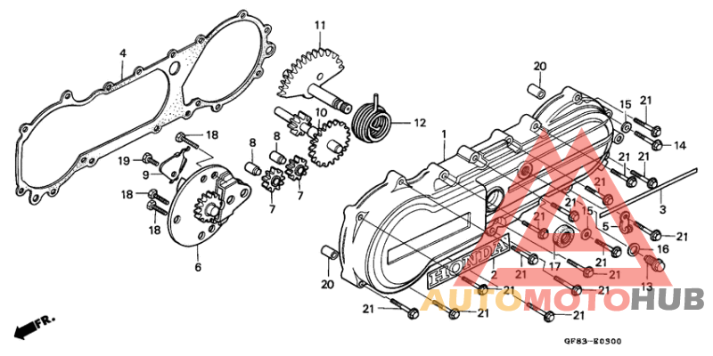 Left crankcase cover/ starter