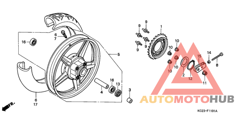 Rear wheel complete assy