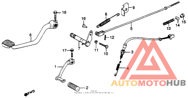 Brake pedal + change pedal