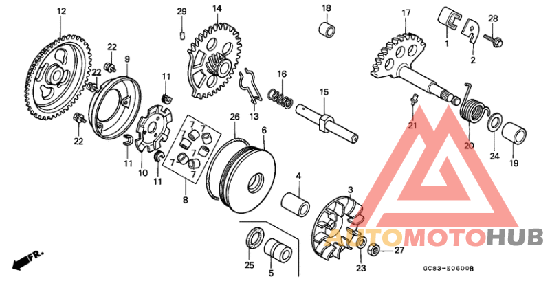 Drive face/kick starter
