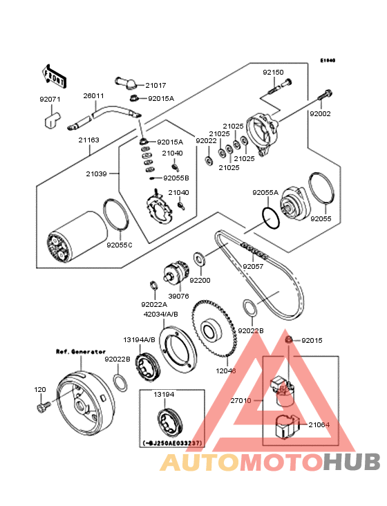 Starter motor/starter clutch