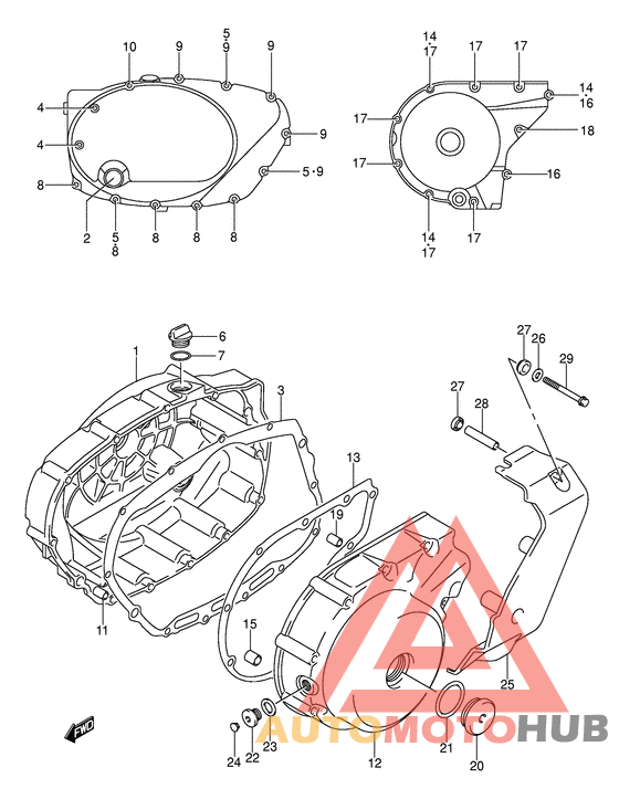 Crankcase cover ass`y  (v