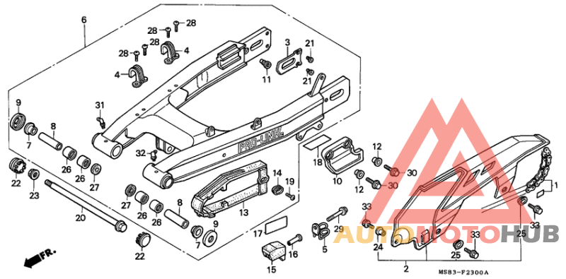 Rear fork/chain case