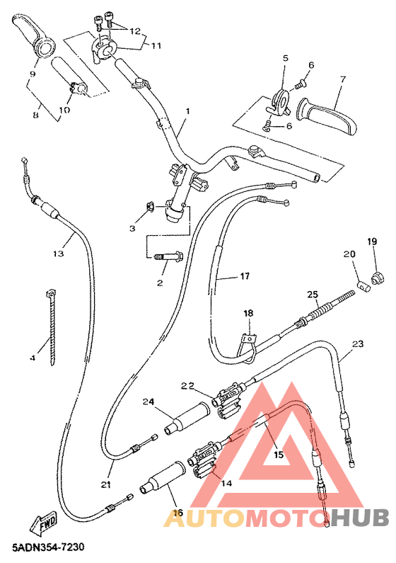Steering handle. cable