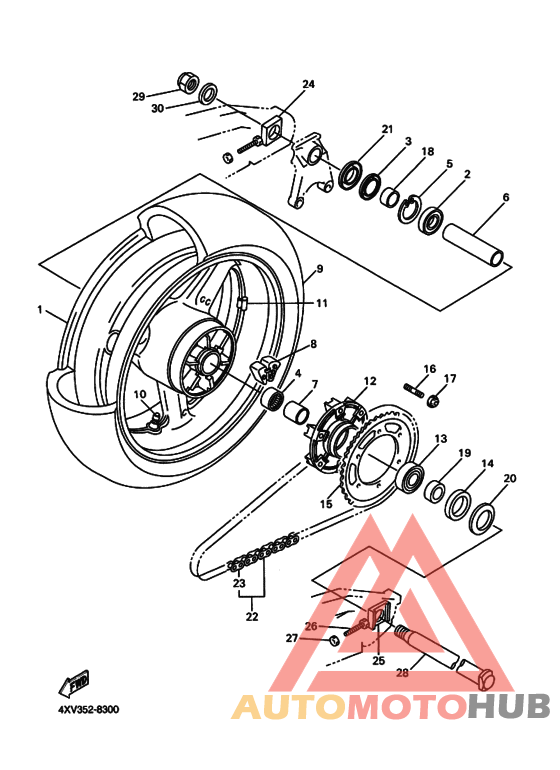 Rear wheel complete assy