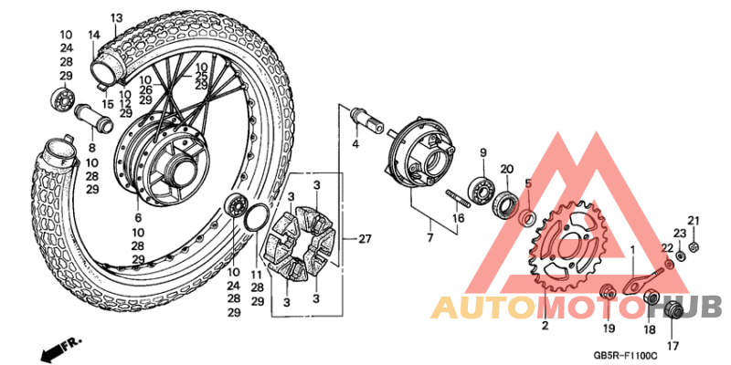 Rear wheel complete assy