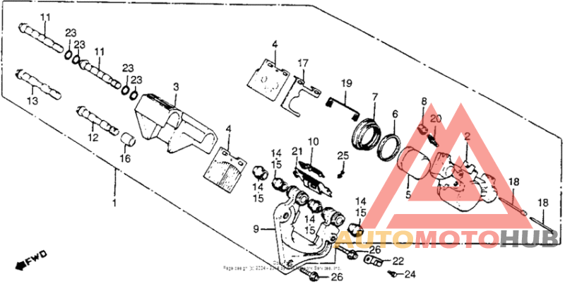 Cm400a/tfront brake caliper 79-81