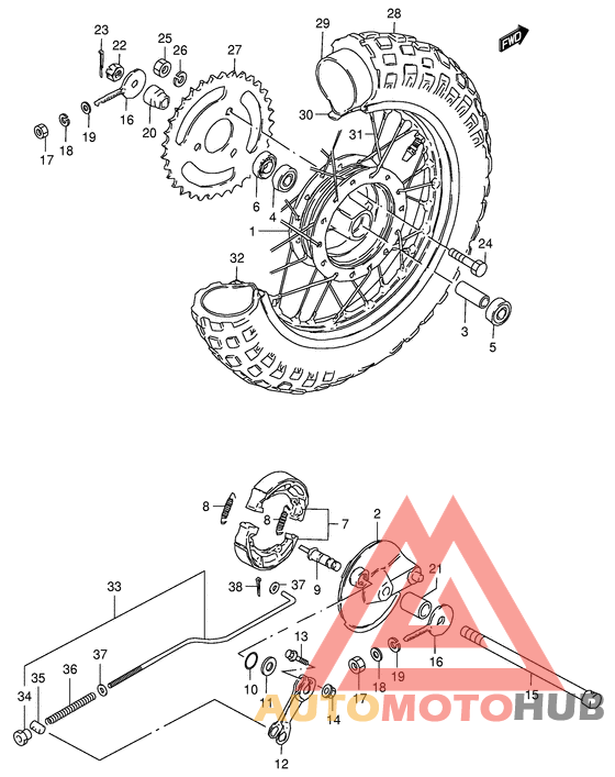 Rear wheel complete assy