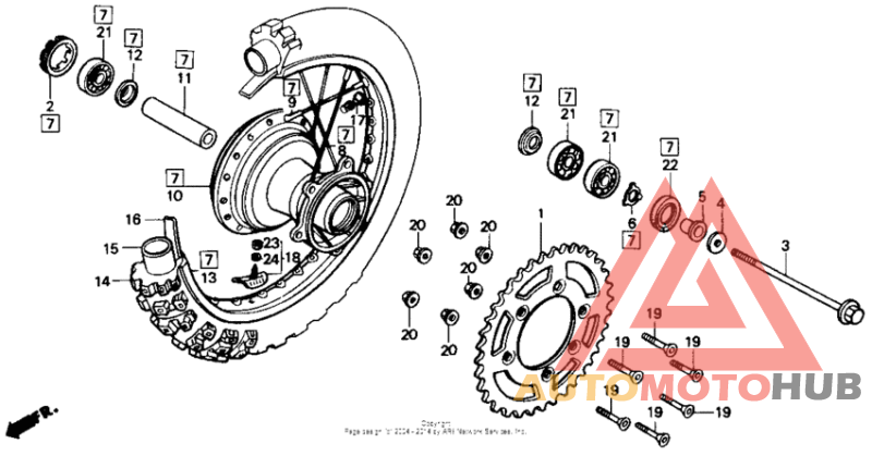 Rear wheel 84-86