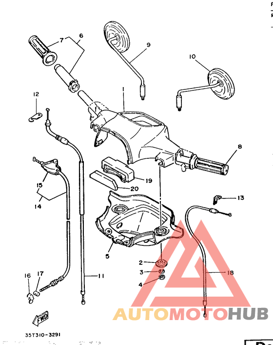 Steering handle. cable