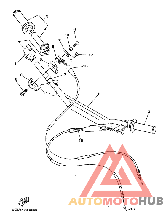 Steering handle. cable