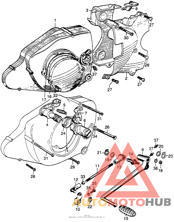 Clutch adjuster + left crankcase cover