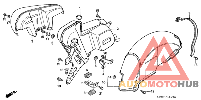 Rr. fender/ex. muffler