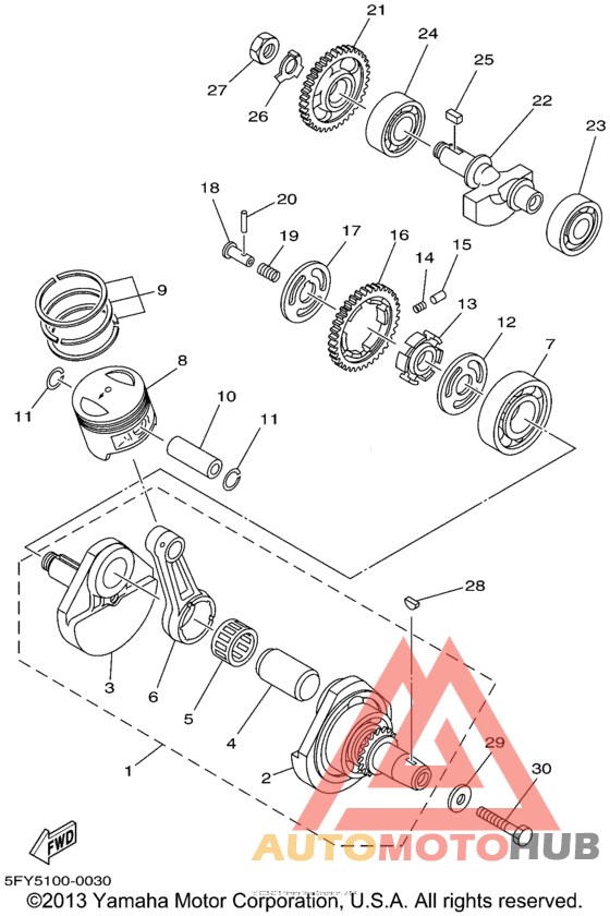 Коленчатый вал и Поршень
