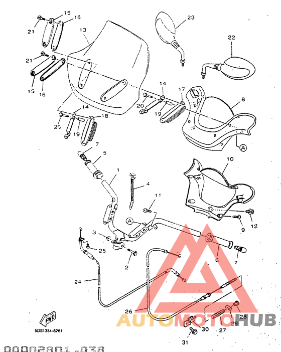 Steering handle. cable
