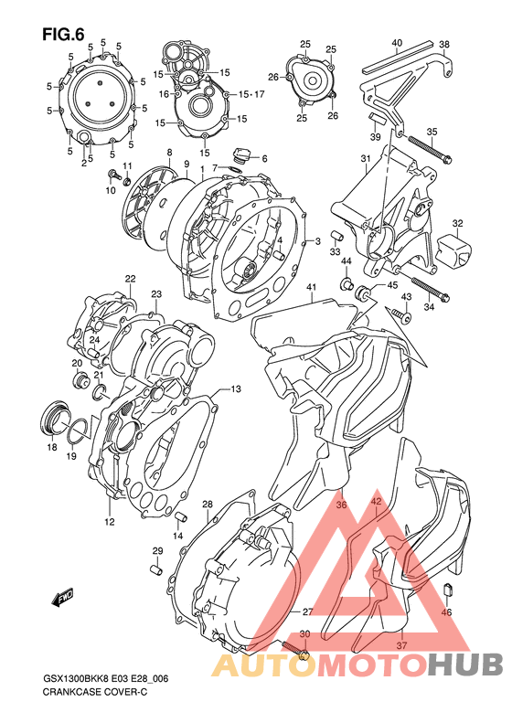 Crankcase cover ass`y  (v