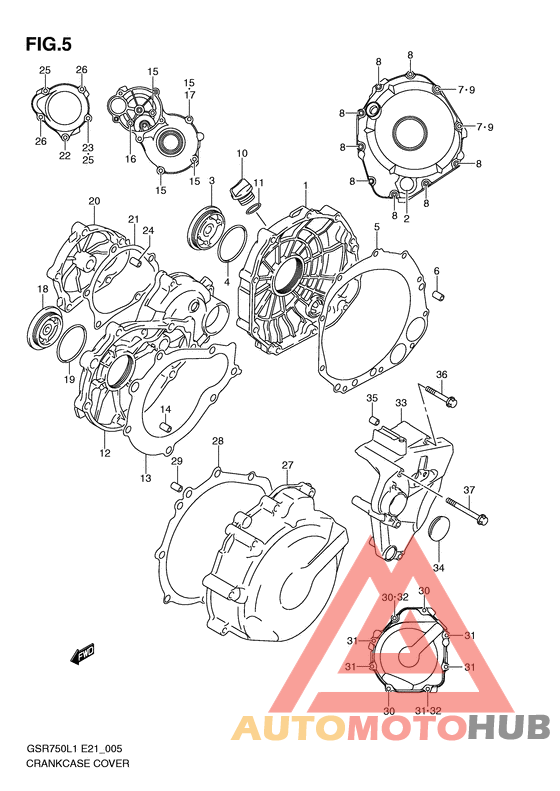 Crankcase cover ass`y  (v