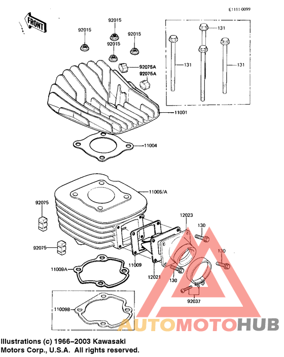 Cylinder head/cylinder/reed valve