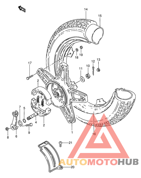 Rear wheel complete assy