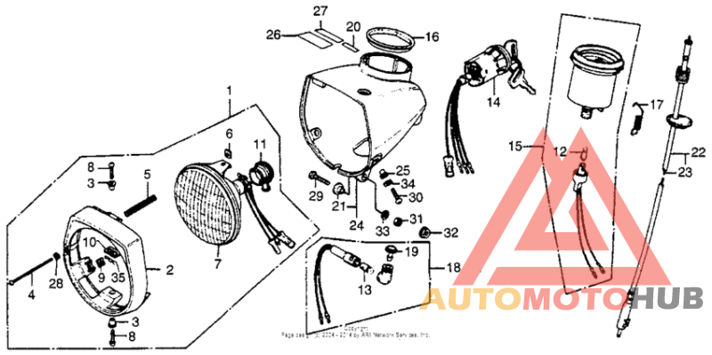 Headlight + speedometer