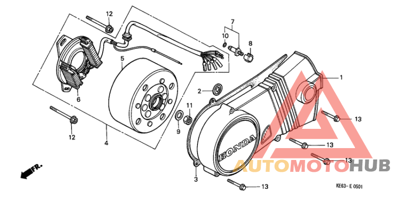 Left crankcase cover/ generator