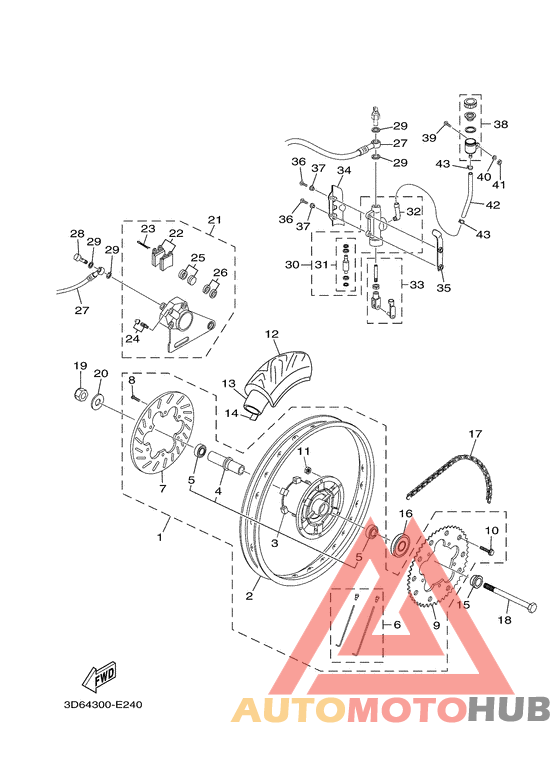 Rear wheel & brake system