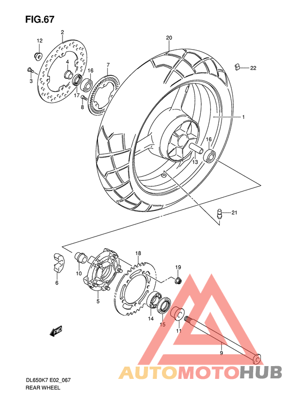 Rear wheel complete assy
