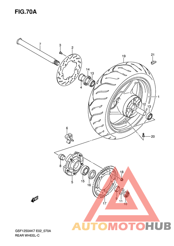 Rear wheel complete assy