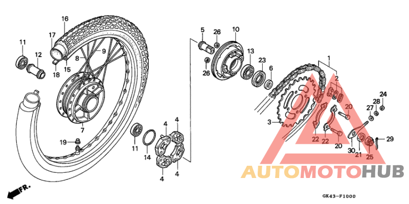 Rear wheel complete assy