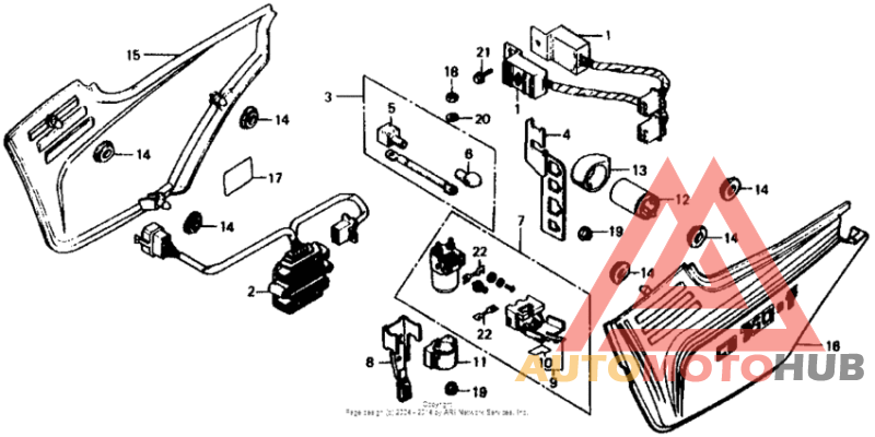 Side cover + spark unit + regulator