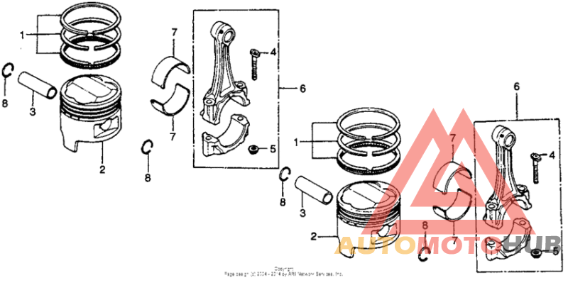 Piston + connecting rod