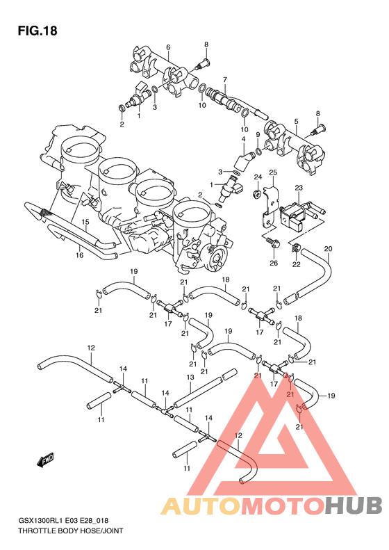 Throttle body hose/joint