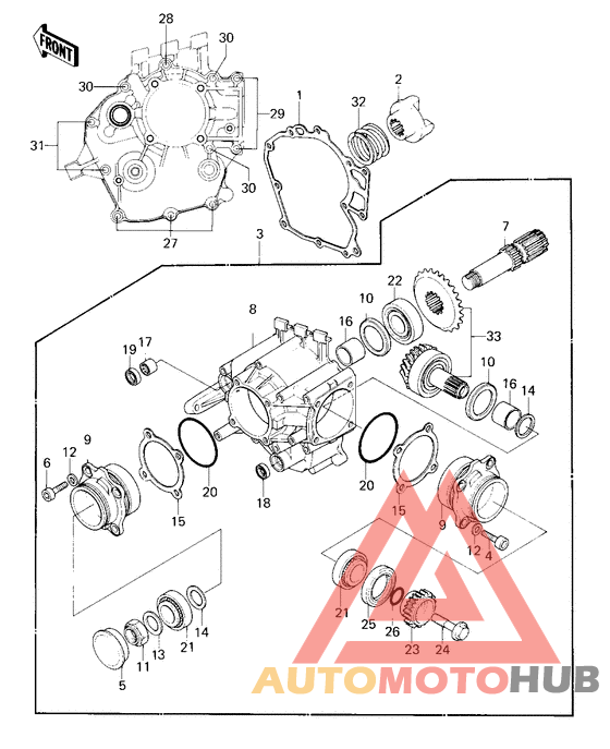 Front bevel gears