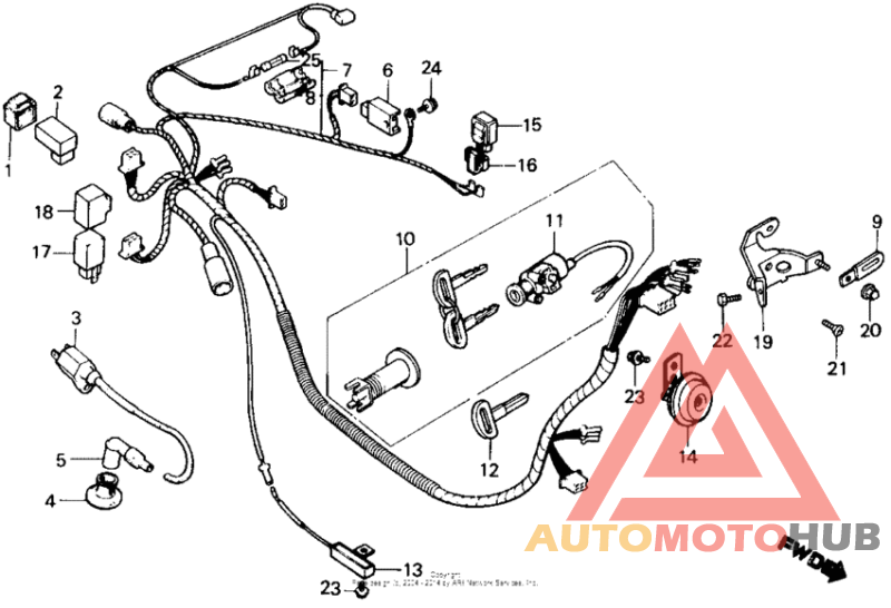 Wire harness 84-86