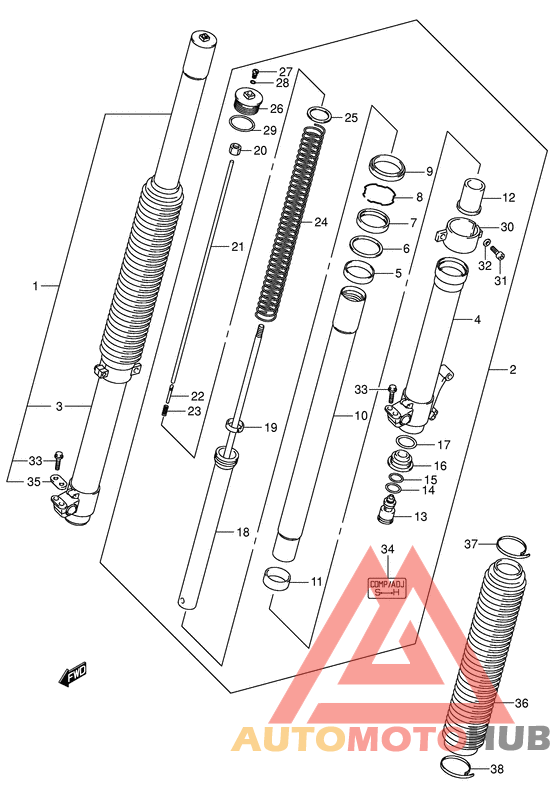 Демпфер передней вилки