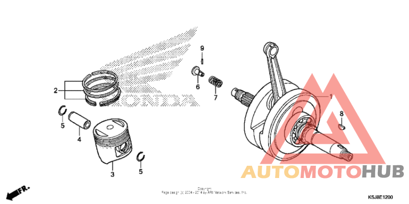 Crankshaft + piston (crf80f)